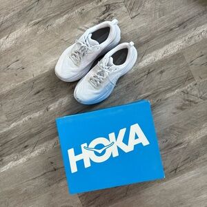 Hoka White Bondi 8 Sneakers